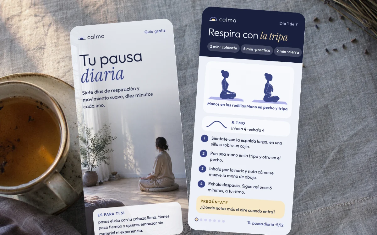 Calma: guía gratis «Tu pausa diaria»
