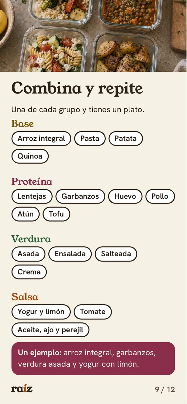 Página 9 de 12 de la guía de Raíz. Combina y repite