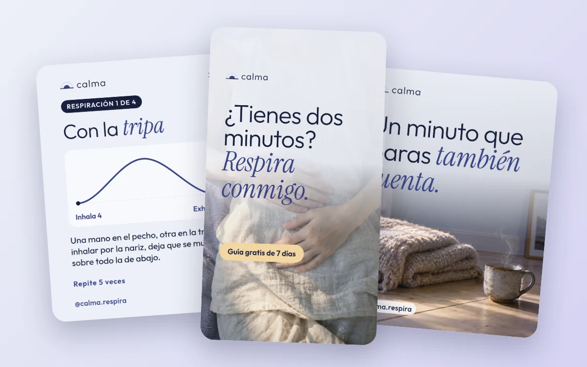 Calma: carrusel, posts y stories de yoga