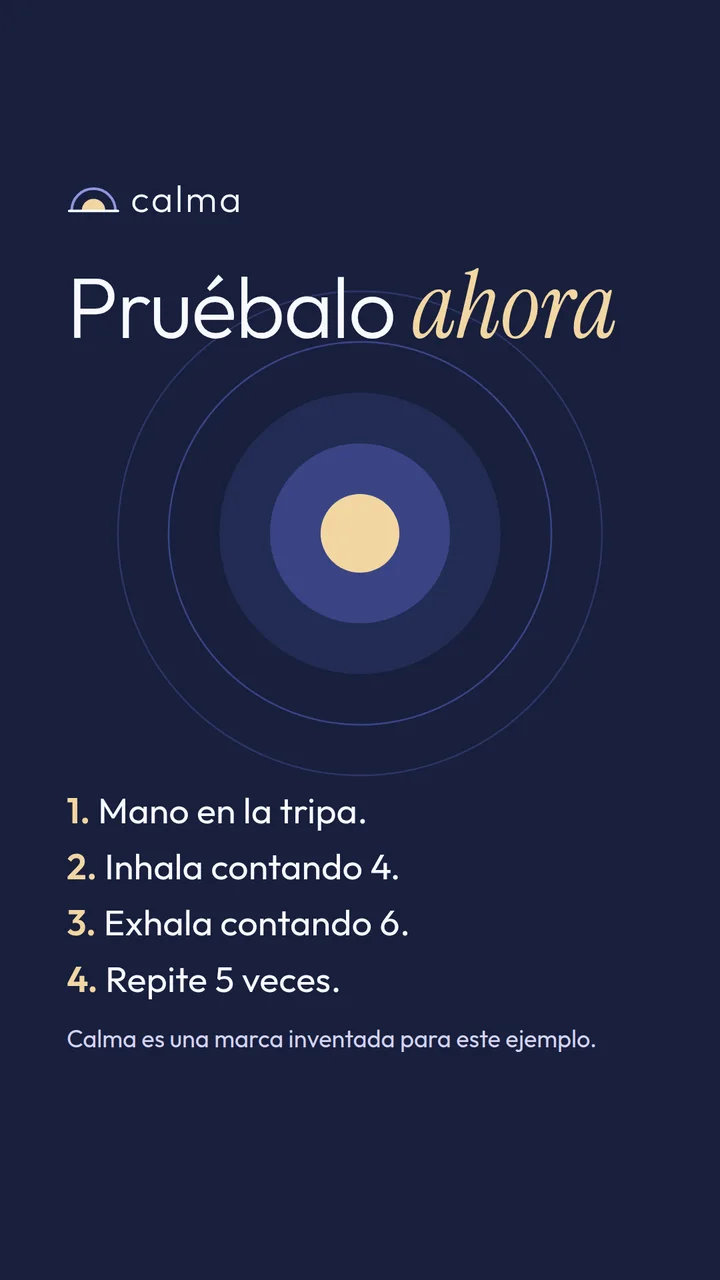 Story 2 de Calma: una respiración para probar ahora