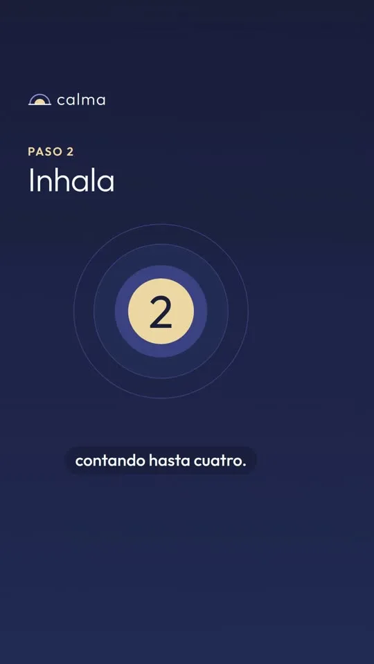 Fotograma 3. Paso 2: inhala, con el anillo creciendo