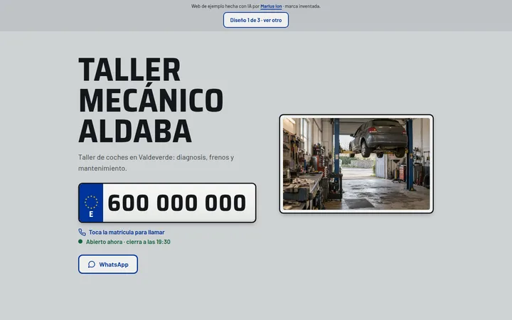 Una web para un taller